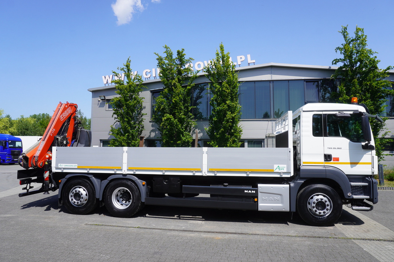 MAN TGS 26.360 Flatbed / Fassi F175 7.7 T / steered 3rd axle - Camião de caixa aberta/ Plataforma, Camião grua: foto 3 MAN TGS 26.360 Flatbed / Fassi F175 7.7 T / steered 3rd axle - Camião de caixa aberta/ Plataforma, Camião grua: foto 3
