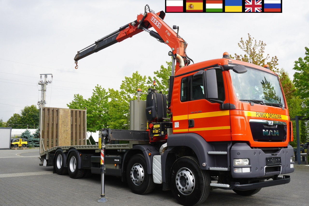 MAN TGS 35.360 E5 8x2 / FASSI F165 / 5.4 T cap. / 8.25 m reach - Camião transporte de veículos, Camião grua: foto 1 MAN TGS 35.360 E5 8x2 / FASSI F165 / 5.4 T cap. / 8.25 m reach - Camião transporte de veículos, Camião grua: foto 1