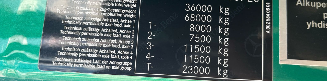 Mercedes-Benz Arocs 3563 8 × 4 / 630 HP / steered axle / Logging superstructure - Camião de transporte de madeira: foto 2 Mercedes-Benz Arocs 3563 8 × 4 / 630 HP / steered axle / Logging superstructure - Camião de transporte de madeira: foto 2