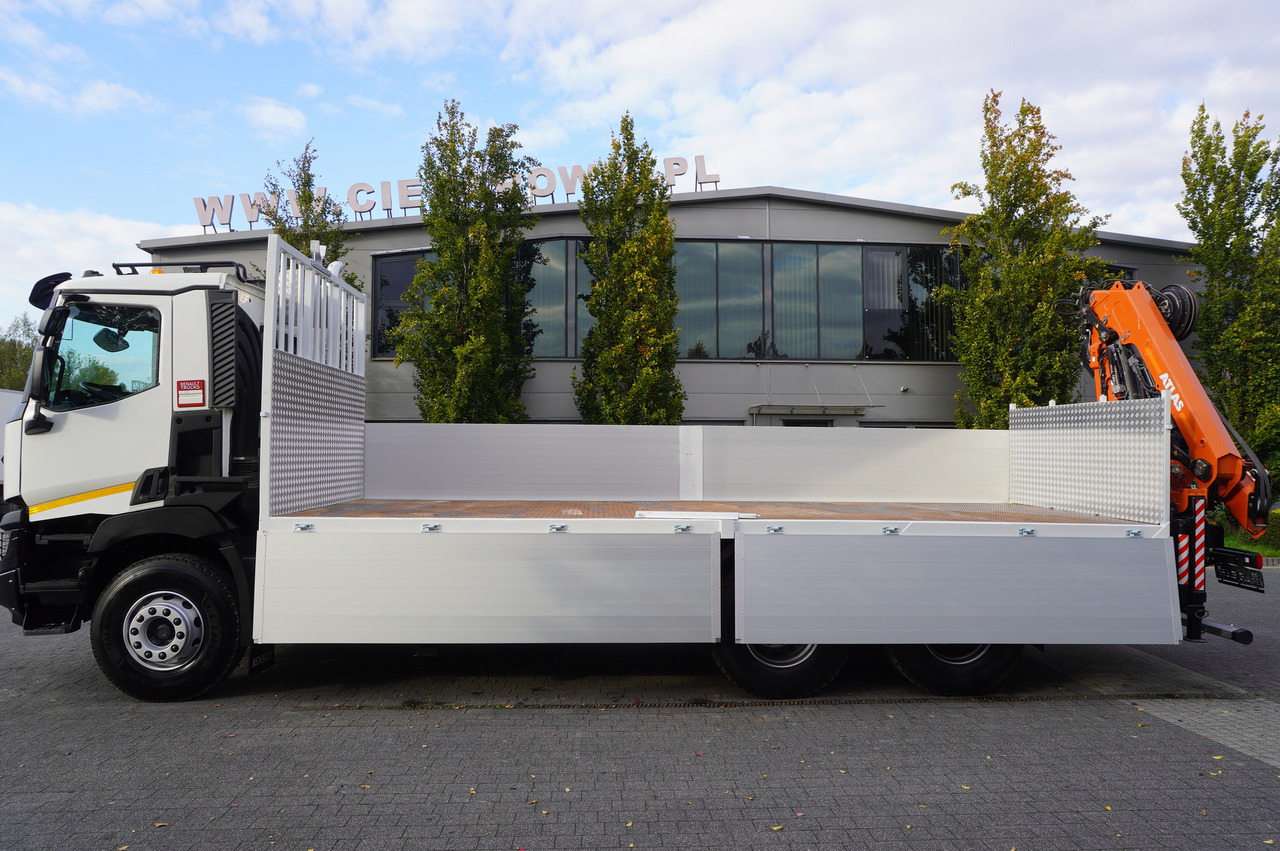 RENAULT C380 Comfort 6x4 / Atlas 172.3E crane / Range 12.3 m / capacity 6.1 t / Flatbed 17 EPAL - Camião grua: foto 3 RENAULT C380 Comfort 6x4 / Atlas 172.3E crane / Range 12.3 m / capacity 6.1 t / Flatbed 17 EPAL - Camião grua: foto 3