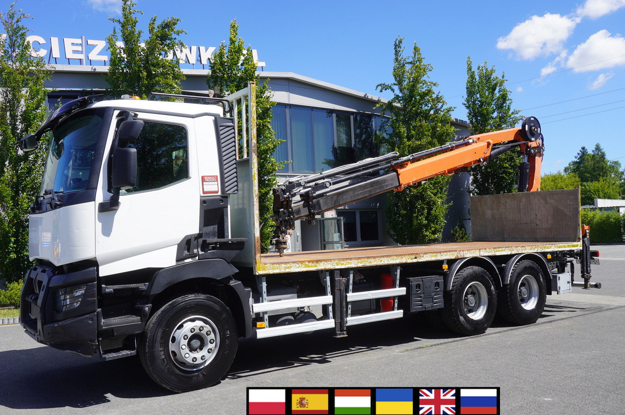 RENAULT C380 Comfort 6x4 / Atlas 6.1 T crane / range 12.3 m - Camião de caixa aberta/ Plataforma, Camião grua: foto 1 RENAULT C380 Comfort 6x4 / Atlas 6.1 T crane / range 12.3 m - Camião de caixa aberta/ Plataforma, Camião grua: foto 1