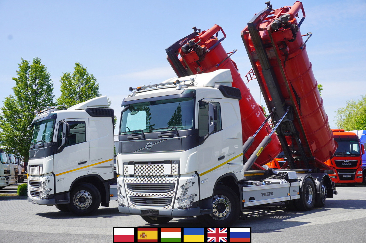 VOLVO Volvo FH 500 / Septic barrel 13000 l / Hook lift 21 t / 2022 / 3rd axle steered / 2 units - Cisterna de chorume: foto 1 VOLVO Volvo FH 500 / Septic barrel 13000 l / Hook lift 21 t / 2022 / 3rd axle steered / 2 units - Cisterna de chorume: foto 1