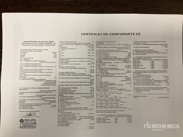 2019 Goupil G4M Electric Utility Vehicle - Veículo municipal/ Especial: foto 2 2019 Goupil G4M Electric Utility Vehicle - Veículo municipal/ Especial: foto 2