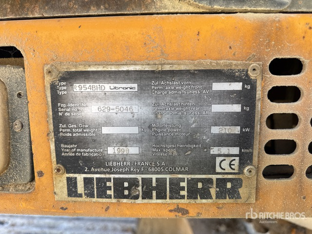 1998 Liebherr R954B HD Litronic Pelle Sur Chenilles Tracked Excavator - Escavadora de rastos: foto 1 1998 Liebherr R954B HD Litronic Pelle Sur Chenilles Tracked Excavator - Escavadora de rastos: foto 1