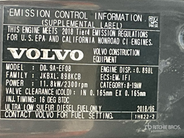 2018 Volvo EC18D Mini Excavator: <6.6t - Mini escavadeira: foto 5 2018 Volvo EC18D Mini Excavator: <6.6t - Mini escavadeira: foto 5