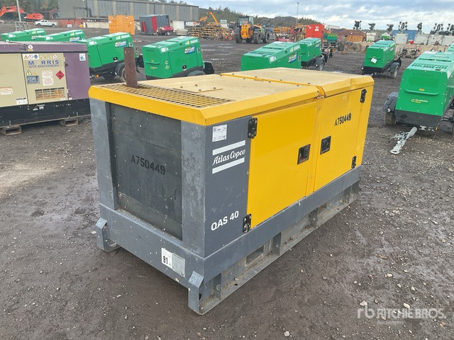 2016 Atlas Copco QAS40 40 kVA Skid-Mounted Generator Set - Máquina de outro: foto 1 2016 Atlas Copco QAS40 40 kVA Skid-Mounted Generator Set - Máquina de outro: foto 1