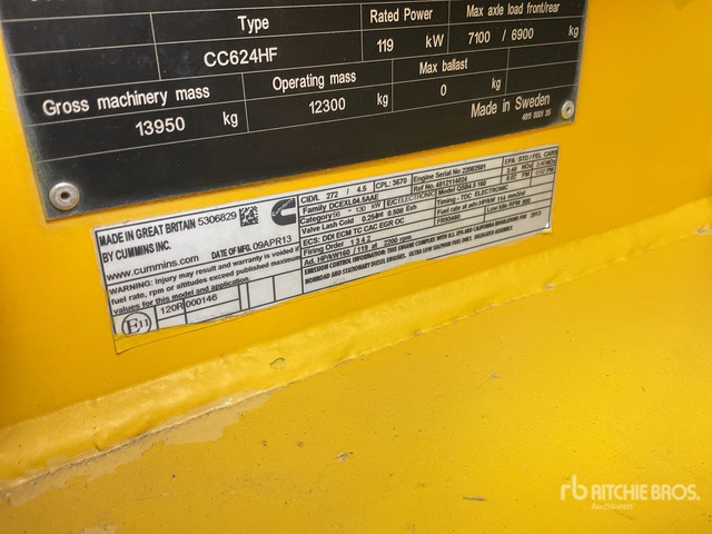 2013 Dynapac CC624HF Double Drum Roller - Compactador de asfalto: foto 3 2013 Dynapac CC624HF Double Drum Roller - Compactador de asfalto: foto 3