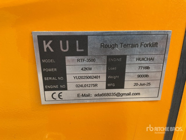 2025 KUL RTF-3500 3.5 ton 4x4 (Unused) Rough Terrain Forklift - Empilhador todo-o-terreno: foto 2 2025 KUL RTF-3500 3.5 ton 4x4 (Unused) Rough Terrain Forklift - Empilhador todo-o-terreno: foto 2