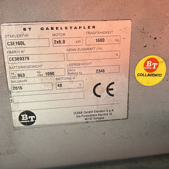 Empilhador elétrico BT C3E160L: foto 11