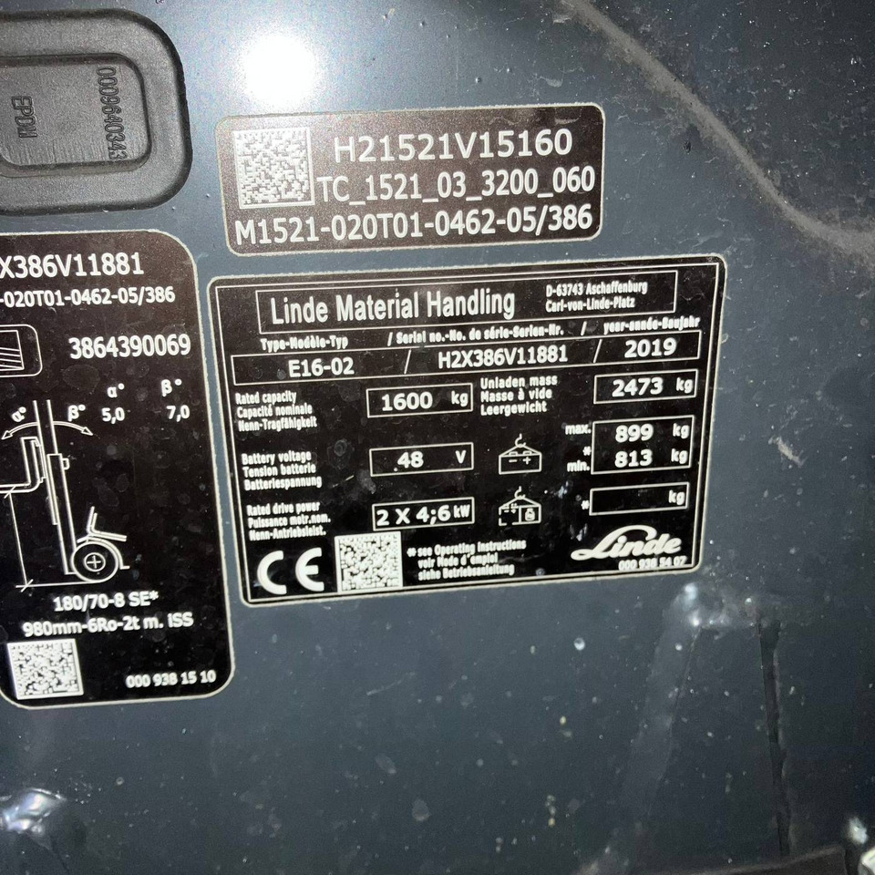 Linde E16 (386-02) EVO - Empilhador elétrico: foto 4 Linde E16 (386-02) EVO - Empilhador elétrico: foto 4