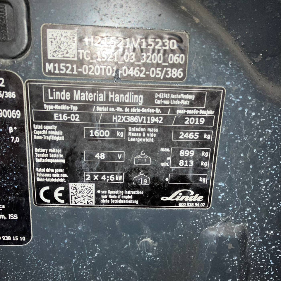 Linde E16 (386-02) EVO - Empilhador elétrico: foto 4 Linde E16 (386-02) EVO - Empilhador elétrico: foto 4