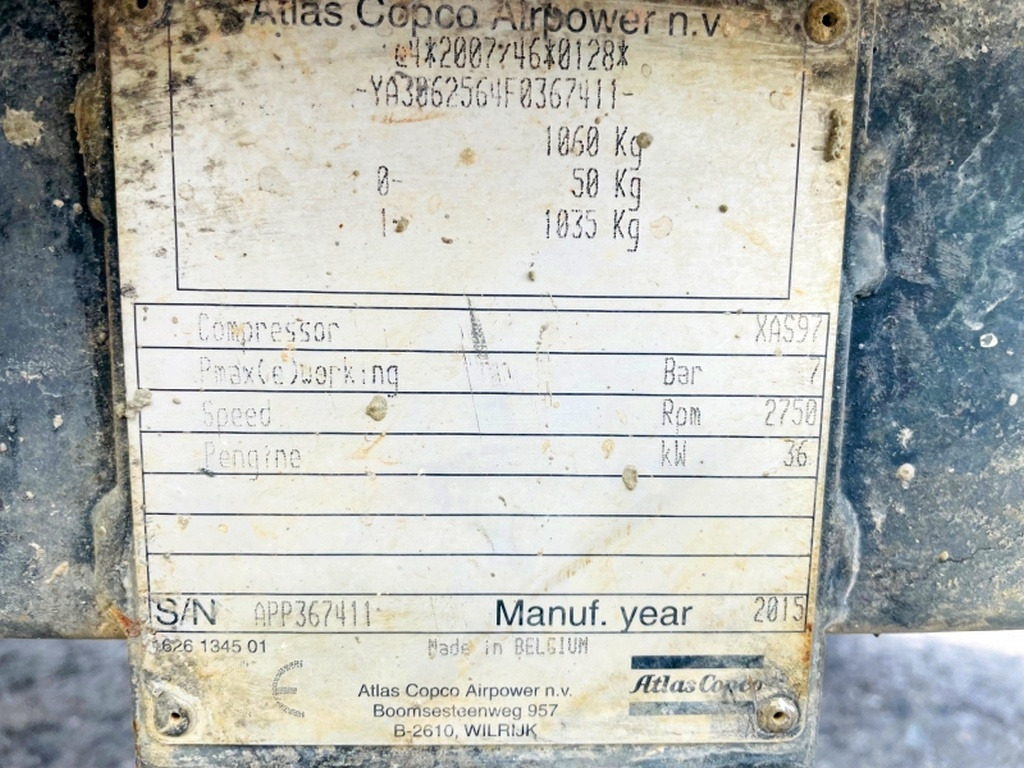 Atlas Copco XAS97 (4078) - Compressor de ar: foto 3 Atlas Copco XAS97 (4078) - Compressor de ar: foto 3