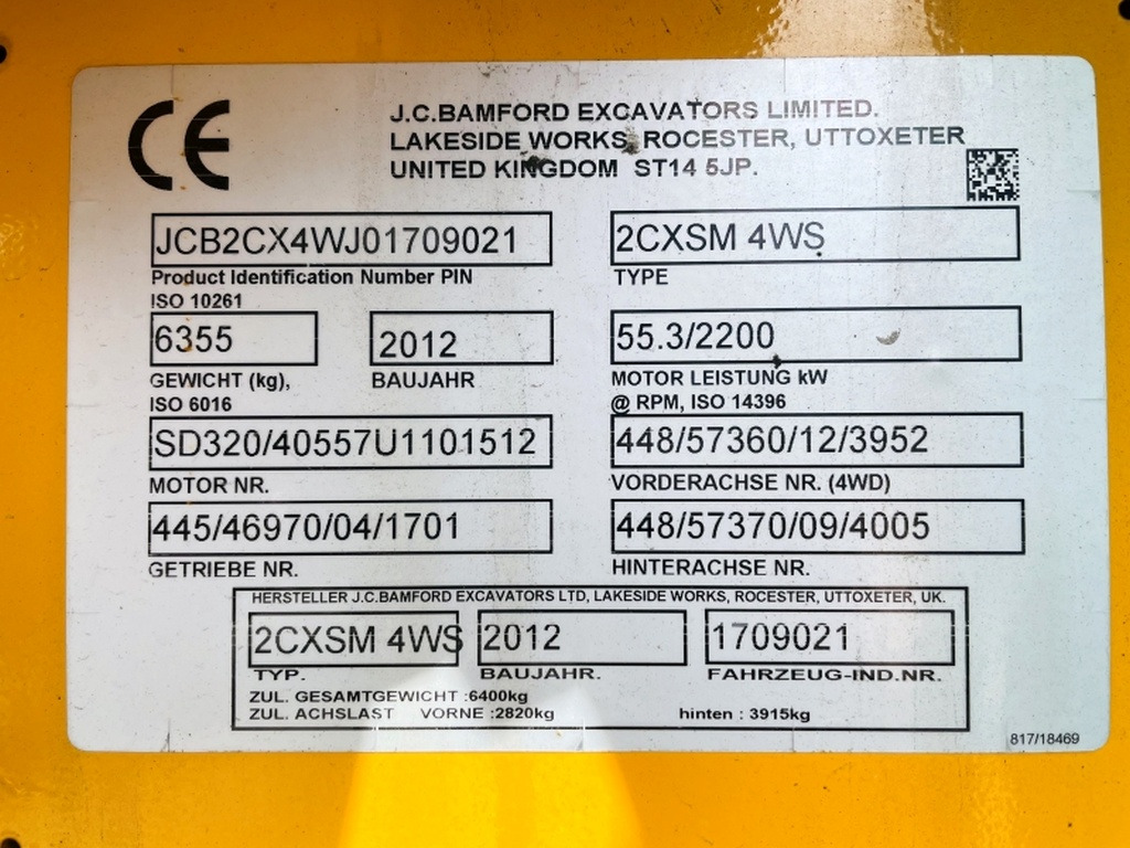 JCB 2CX SM 4WS (4003) - Retroescavadeira: foto 3 JCB 2CX SM 4WS (4003) - Retroescavadeira: foto 3