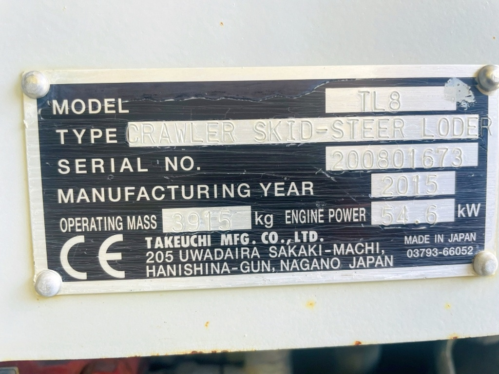 Takeuchi TL8 (4031) - Mini pá carregadora: foto 3 Takeuchi TL8 (4031) - Mini pá carregadora: foto 3