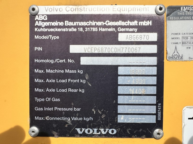 Acabadora Volvo-ABG 6870 (111064): foto 7
