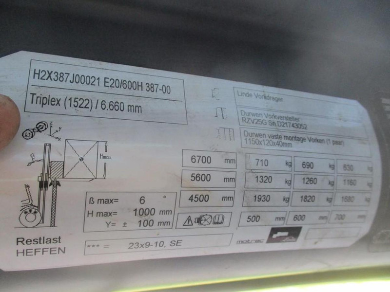 Empilhador elétrico Linde E20-01/600: foto 18