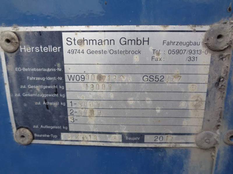Reboque de lona Stehmann AZP 18 + 2 AXLE + 1.16 vloer hoogte: foto 16