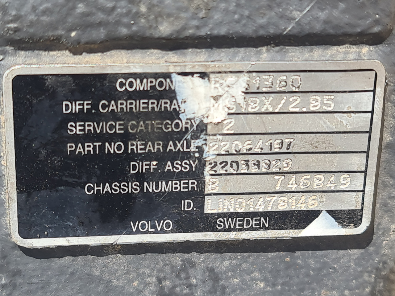VOLVO DIFFERENTIAL DIFF / MS18X / RSS1360 / RATIO 2.85 37-13 / WORLDWIDE DELIVERY - Eixo traseiro: foto 5 VOLVO DIFFERENTIAL DIFF / MS18X / RSS1360 / RATIO 2.85 37-13 / WORLDWIDE DELIVERY - Eixo traseiro: foto 5