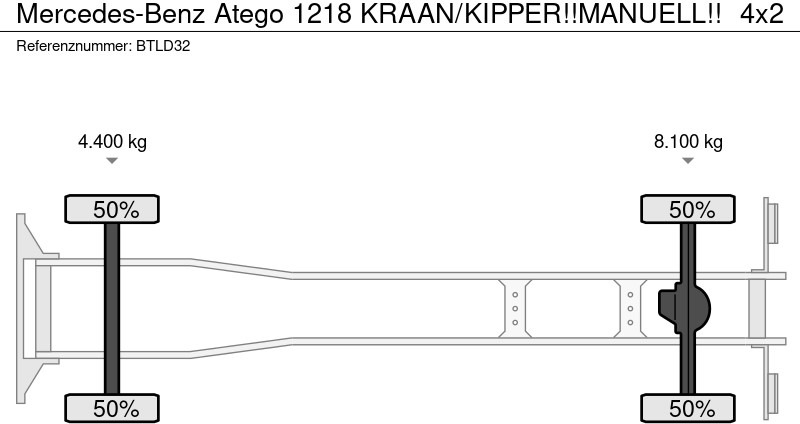 Camião basculante, Camião grua Mercedes-Benz Atego 1218 KRAAN/KIPPER!!MANUELL!!: foto 19