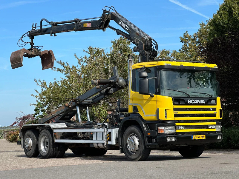Scania R114-340 6x2 !!KRAAN/CONTAINER/KABEL!!MANUELL!! - Camião com sistema de cabo, Camião grua: foto 1 Scania R114-340 6x2 !!KRAAN/CONTAINER/KABEL!!MANUELL!! - Camião com sistema de cabo, Camião grua: foto 1