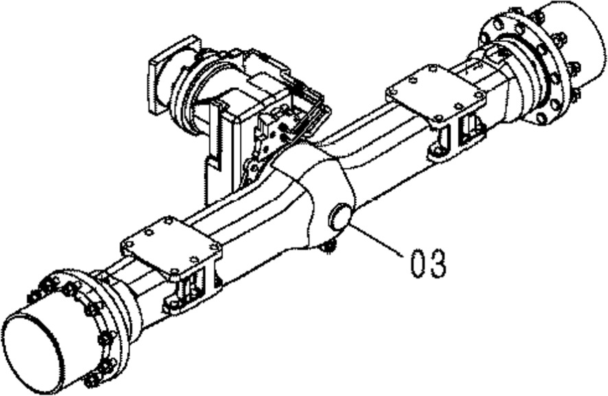 Hitachi 4457336 - 4143000182 - Eixo traseiro para Máquina de construção: foto 1 Hitachi 4457336 - 4143000182 - Eixo traseiro para Máquina de construção: foto 1