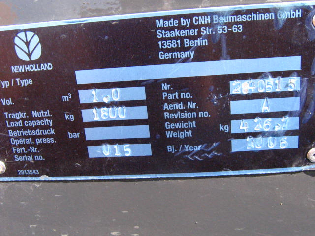 New Holland 2840515 - Balde carregador: foto 1 New Holland 2840515 - Balde carregador: foto 1