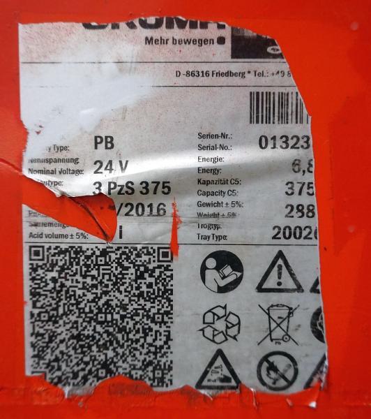 GRUMA 24 Volt 3 PzS 375 Ah - Bateria automotiva: foto 5 GRUMA 24 Volt 3 PzS 375 Ah - Bateria automotiva: foto 5
