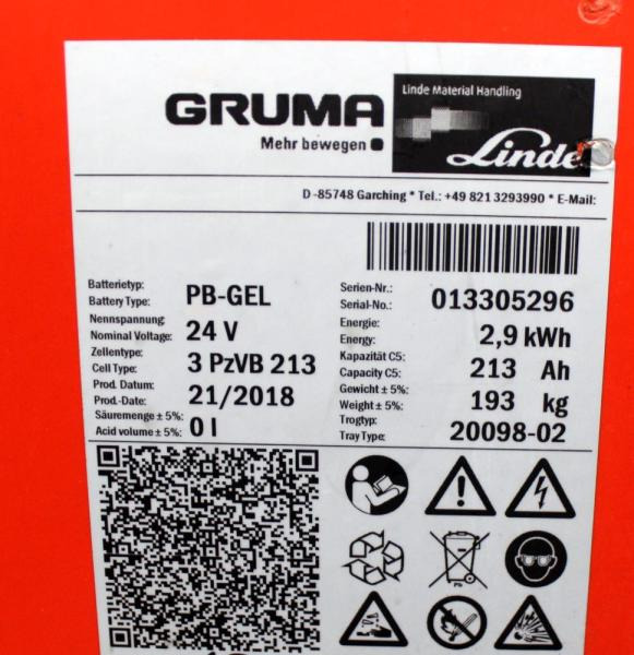 GRUMA 24 Volt 3 PzV 213 Ah - Bateria automotiva: foto 5 GRUMA 24 Volt 3 PzV 213 Ah - Bateria automotiva: foto 5