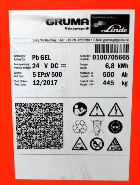 GRUMA 24 Volt 5 PzV 500 Ah - Bateria automotiva: foto 5 GRUMA 24 Volt 5 PzV 500 Ah - Bateria automotiva: foto 5
