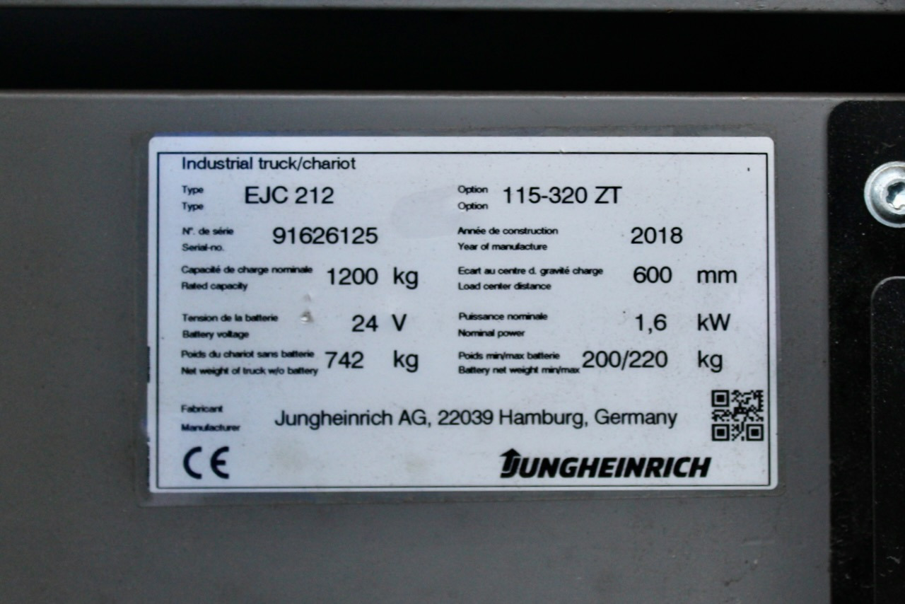 Stacker Jungheinrich EJC 212 320 ZT LI-ION: foto 8 Stacker Jungheinrich EJC 212 320 ZT LI-ION: foto 8