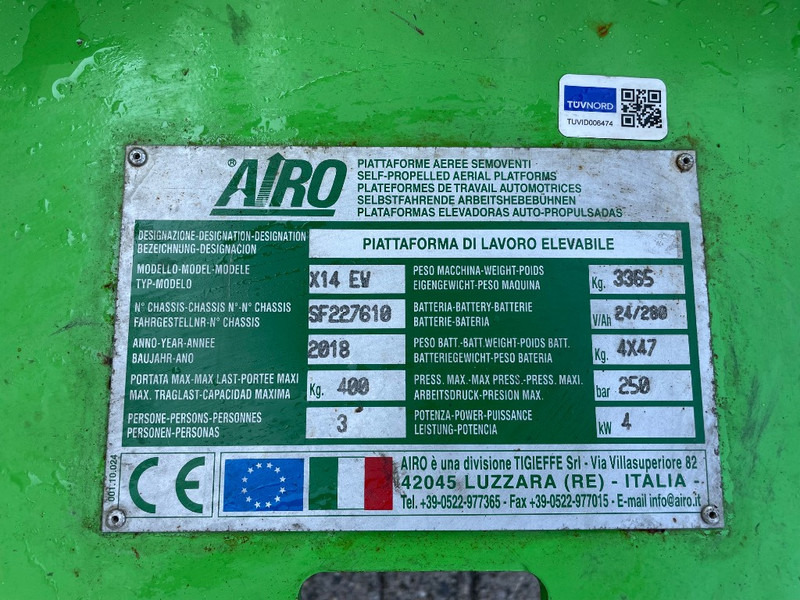 AIRO X 14 EW - Plataforma de Tijera/ Plataforma de tesoura: foto 3 AIRO X 14 EW - Plataforma de Tijera/ Plataforma de tesoura: foto 3