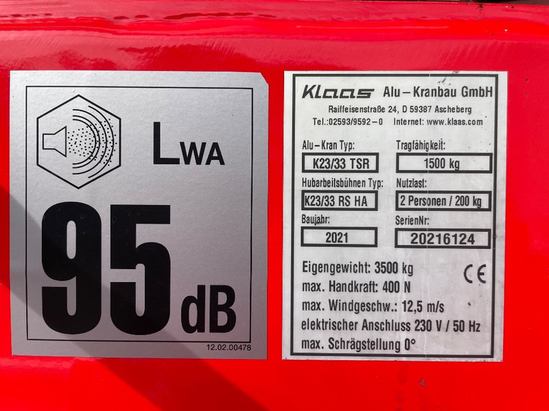 Klaas K 23/33 TSR - Grua todo o terreno: foto 3 Klaas K 23/33 TSR - Grua todo o terreno: foto 3