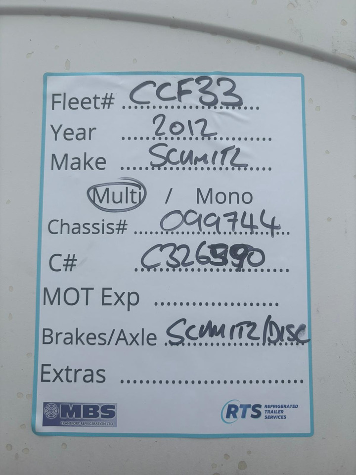 2012 Schmitz 13.6m Fridge Trailer – CCF33 - Semi-reboque frigorífico: foto 2 2012 Schmitz 13.6m Fridge Trailer – CCF33 - Semi-reboque frigorífico: foto 2