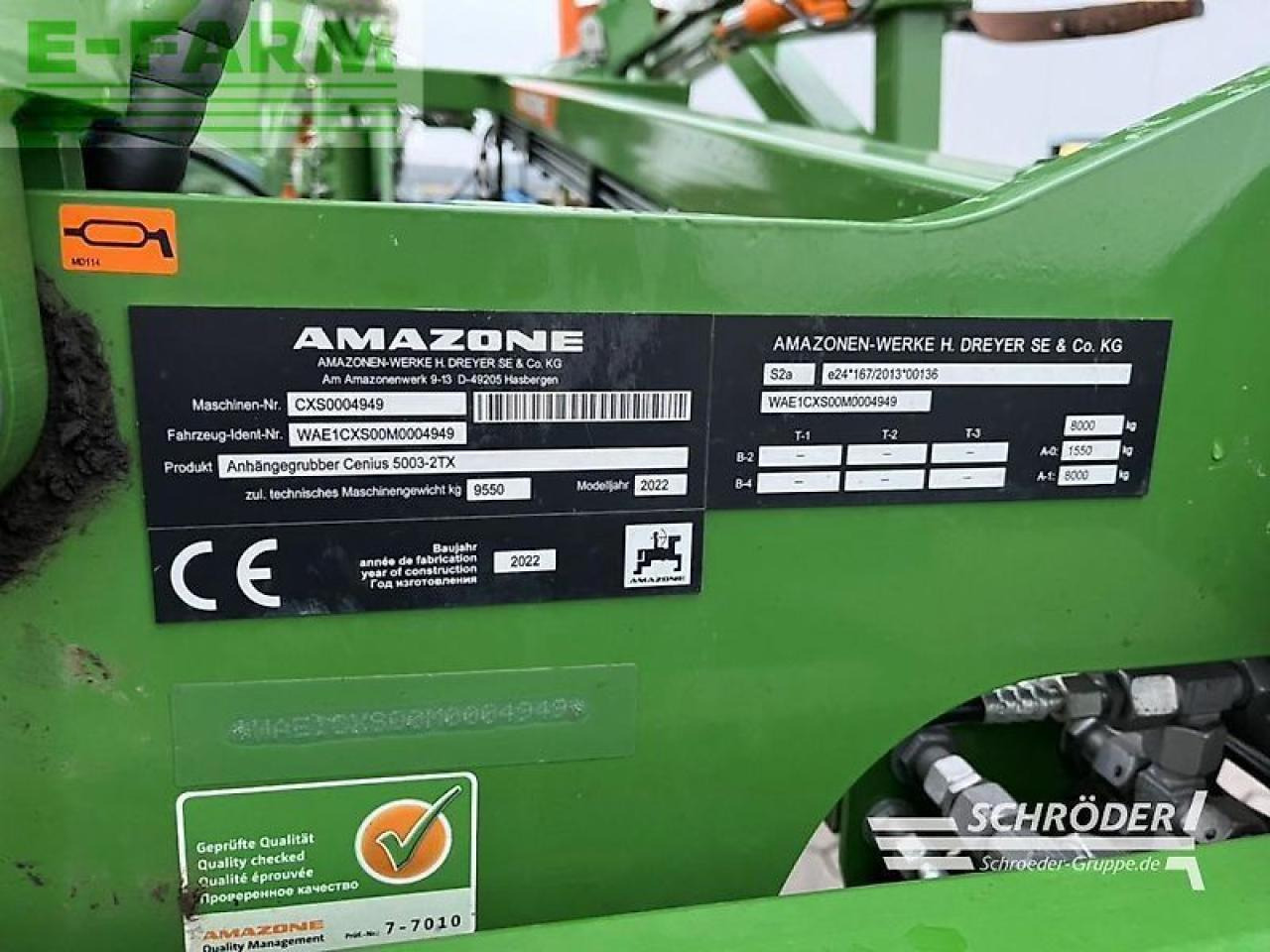 Amazone cenius 5003-2tx - Cultivador: foto 3 Amazone cenius 5003-2tx - Cultivador: foto 3