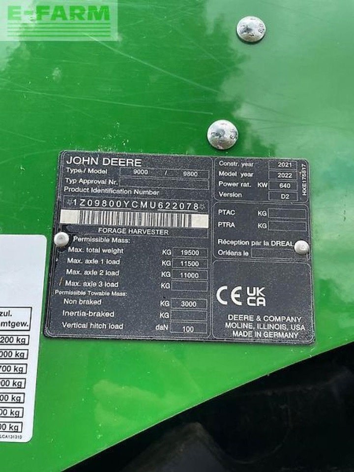 Picadora de forragem automotriz John Deere 9800i (my2022): foto 12