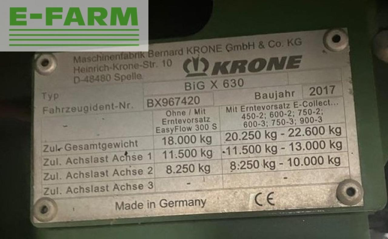 Krone big x 630 - Acessórios para Colhedora de forragem: foto 4 Krone big x 630 - Acessórios para Colhedora de forragem: foto 4