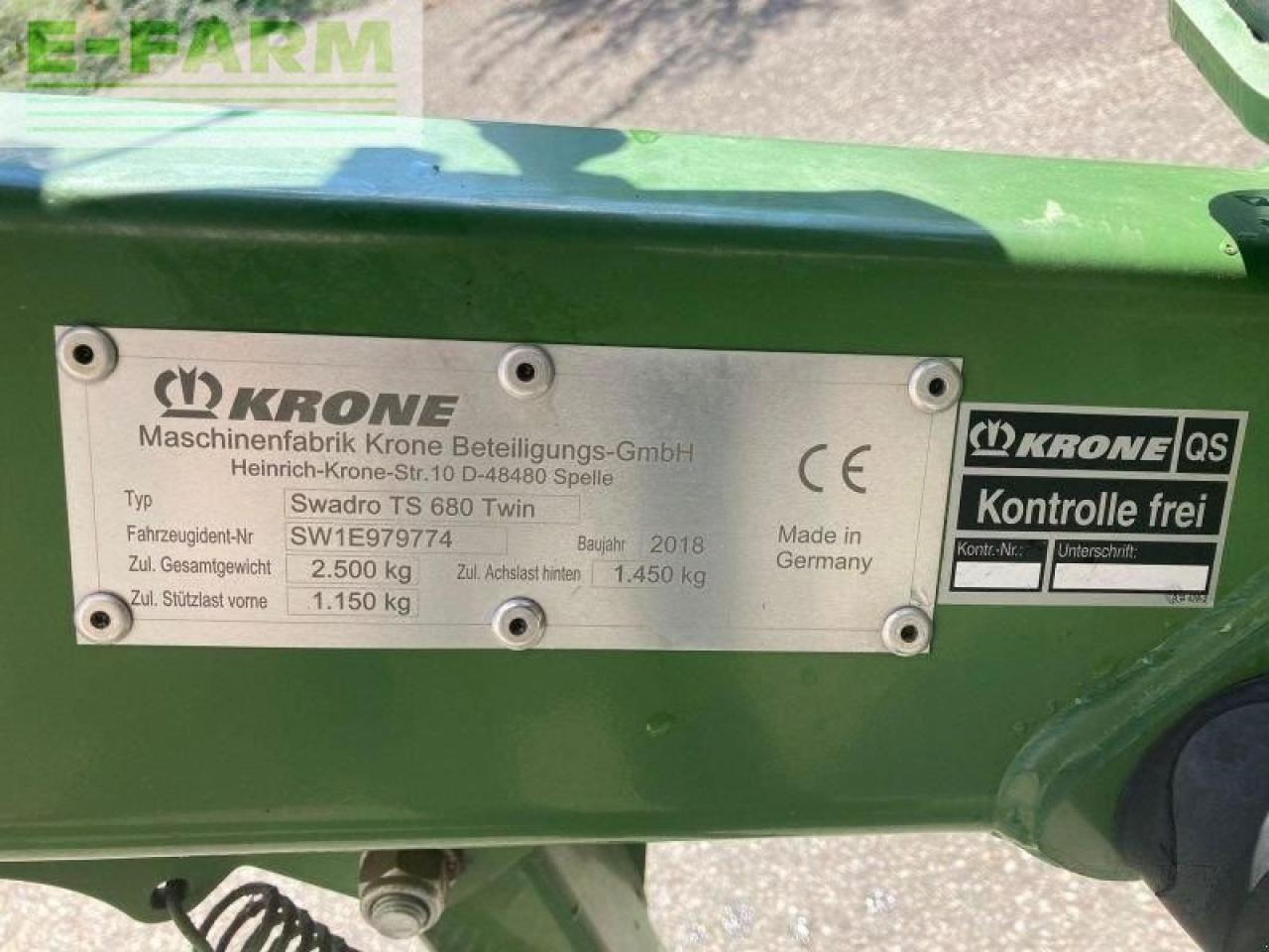 Krone swadro ts 680 twin - Ancinho enleirador: foto 4 Krone swadro ts 680 twin - Ancinho enleirador: foto 4