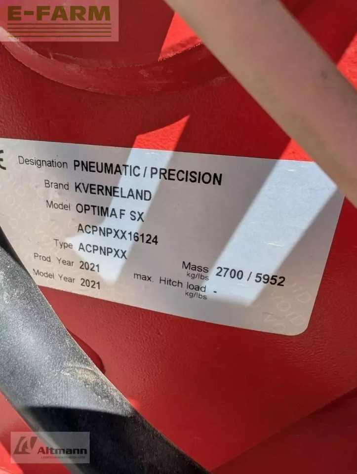 Semeadora de precisão Kverneland optima f sx 12-reihig: foto 7