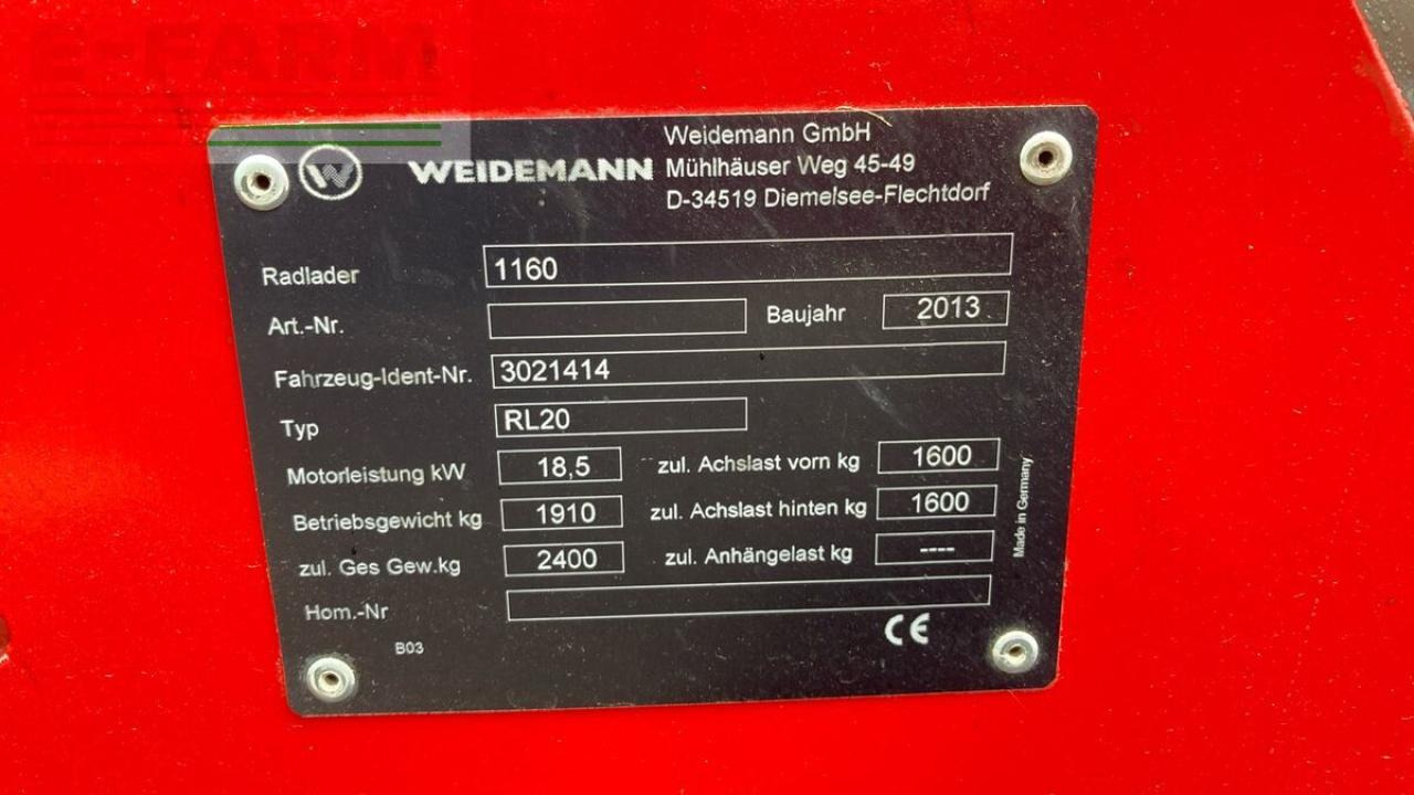Mini escavadeira Weidemann 1160: foto 12