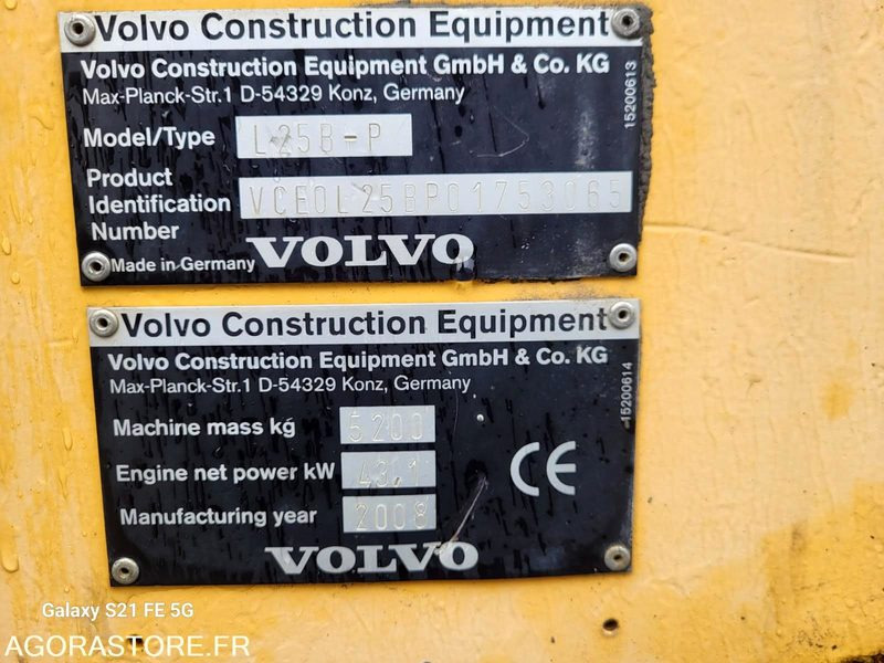 CHARGEUSE VOLVO L25B-P 2008 6200 HEURES - Pá carregadora: foto 5 CHARGEUSE VOLVO L25B-P 2008 6200 HEURES - Pá carregadora: foto 5