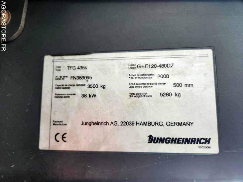 CHARIOT JUNGHEINRICH DFG 435s 480DZ - 2008 / 3260 HEURES - Empilhador: foto 4 CHARIOT JUNGHEINRICH DFG 435s 480DZ - 2008 / 3260 HEURES - Empilhador: foto 4