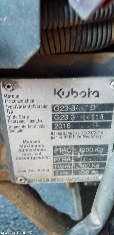 TONDEUSE AUTOPORTEE KUBOTA G23 - Cortador de grama: foto 3 TONDEUSE AUTOPORTEE KUBOTA G23 - Cortador de grama: foto 3