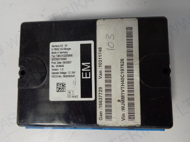 Iveco electrical control unit 504230341 (WORLDWIDE DELIVERY) Siemens A - Centralina electrónica para Camião: foto 1 Iveco electrical control unit 504230341 (WORLDWIDE DELIVERY) Siemens A - Centralina electrónica para Camião: foto 1