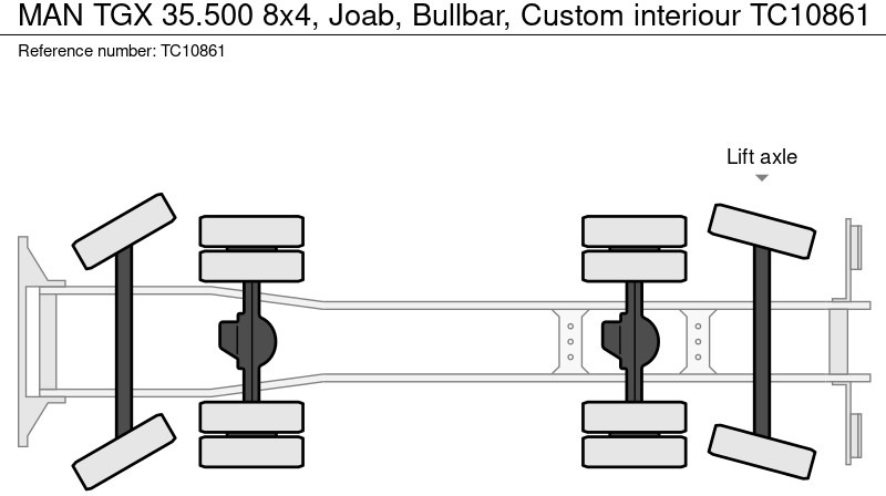 Camião polibenne MAN TGX 35.500 8x4, Joab, Bullbar, Custom interieur: foto 13