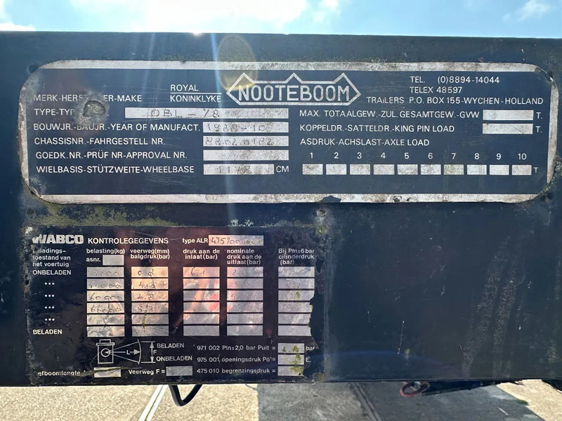 Semi-reboque plataforma/ Caixa aberta Nooteboom OBL 78 FORCED STEERING: foto 8