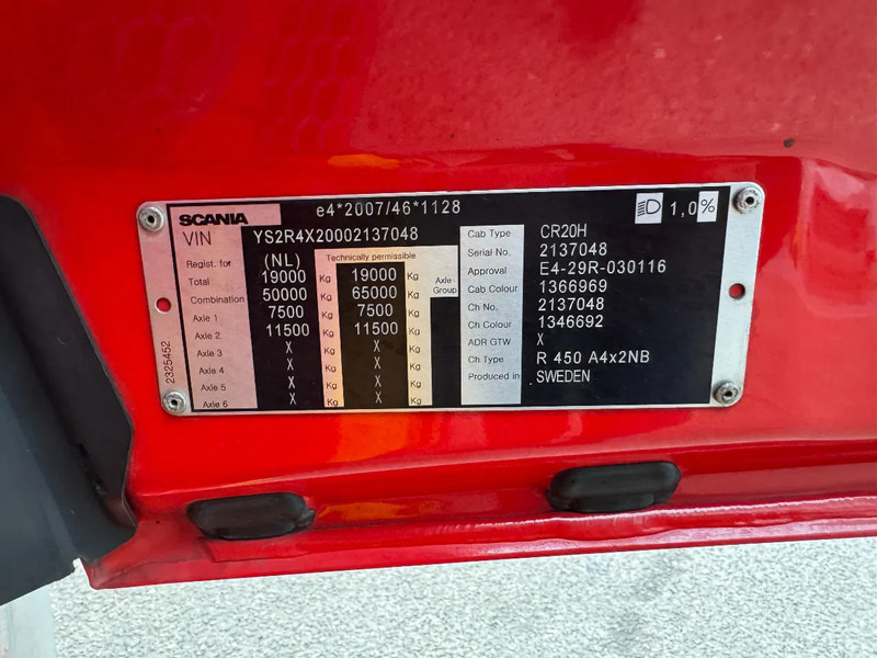 Tractor Scania R450 4X2 EURO 6 ADR SKIRTS DOUBLE TANK: foto 15 Tractor Scania R450 4X2 EURO 6 ADR SKIRTS DOUBLE TANK: foto 15