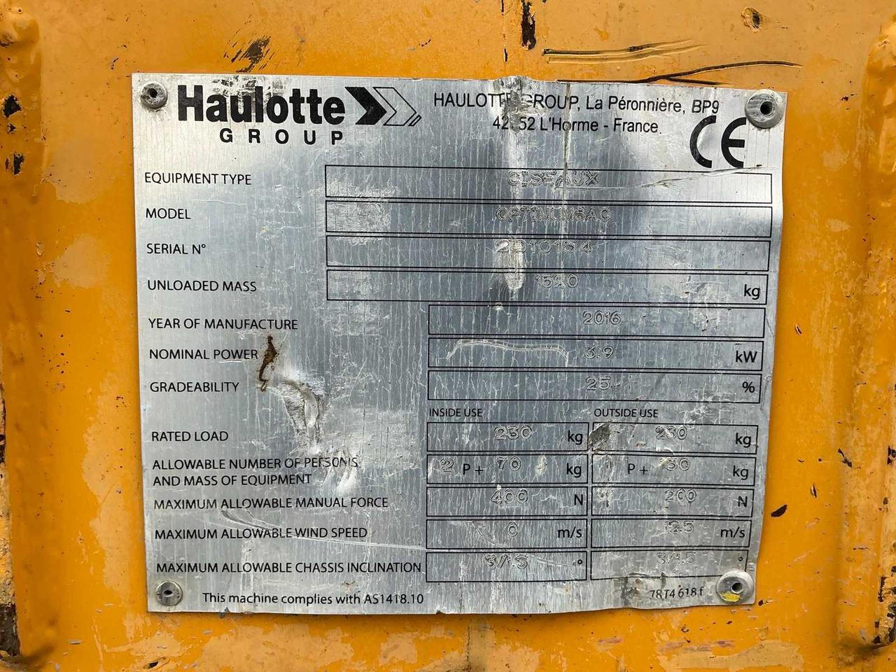 2016 HAULOTTE OPTIMUM 8AC AERIAL WORK PLATFORM - Plataforma aérea: foto 2 2016 HAULOTTE OPTIMUM 8AC AERIAL WORK PLATFORM - Plataforma aérea: foto 2