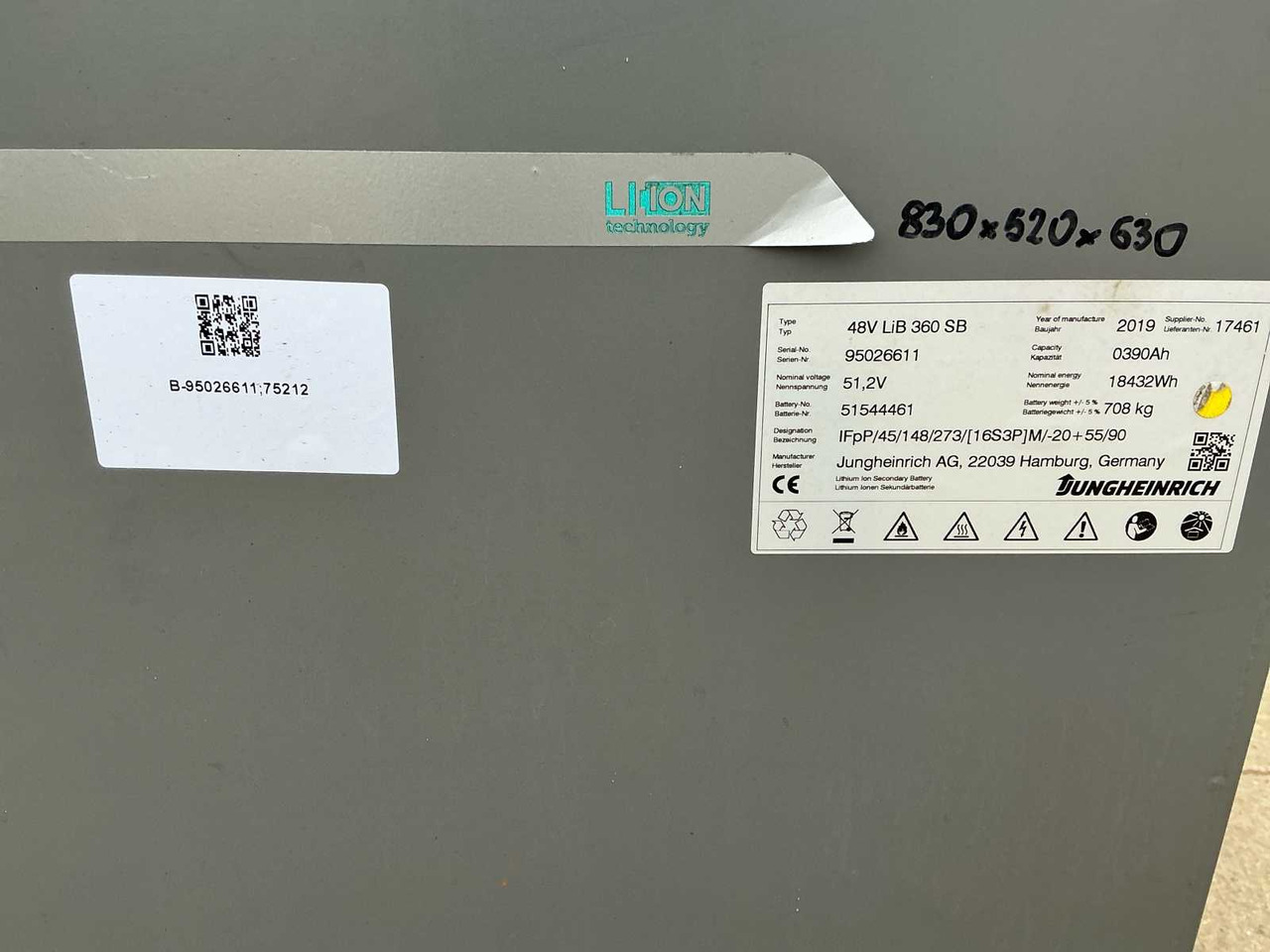 Empilhador 2019 JUNGHEINRICH 48V LIB 360 SB FORKLIFT BATTERY: foto 6 Empilhador 2019 JUNGHEINRICH 48V LIB 360 SB FORKLIFT BATTERY: foto 6