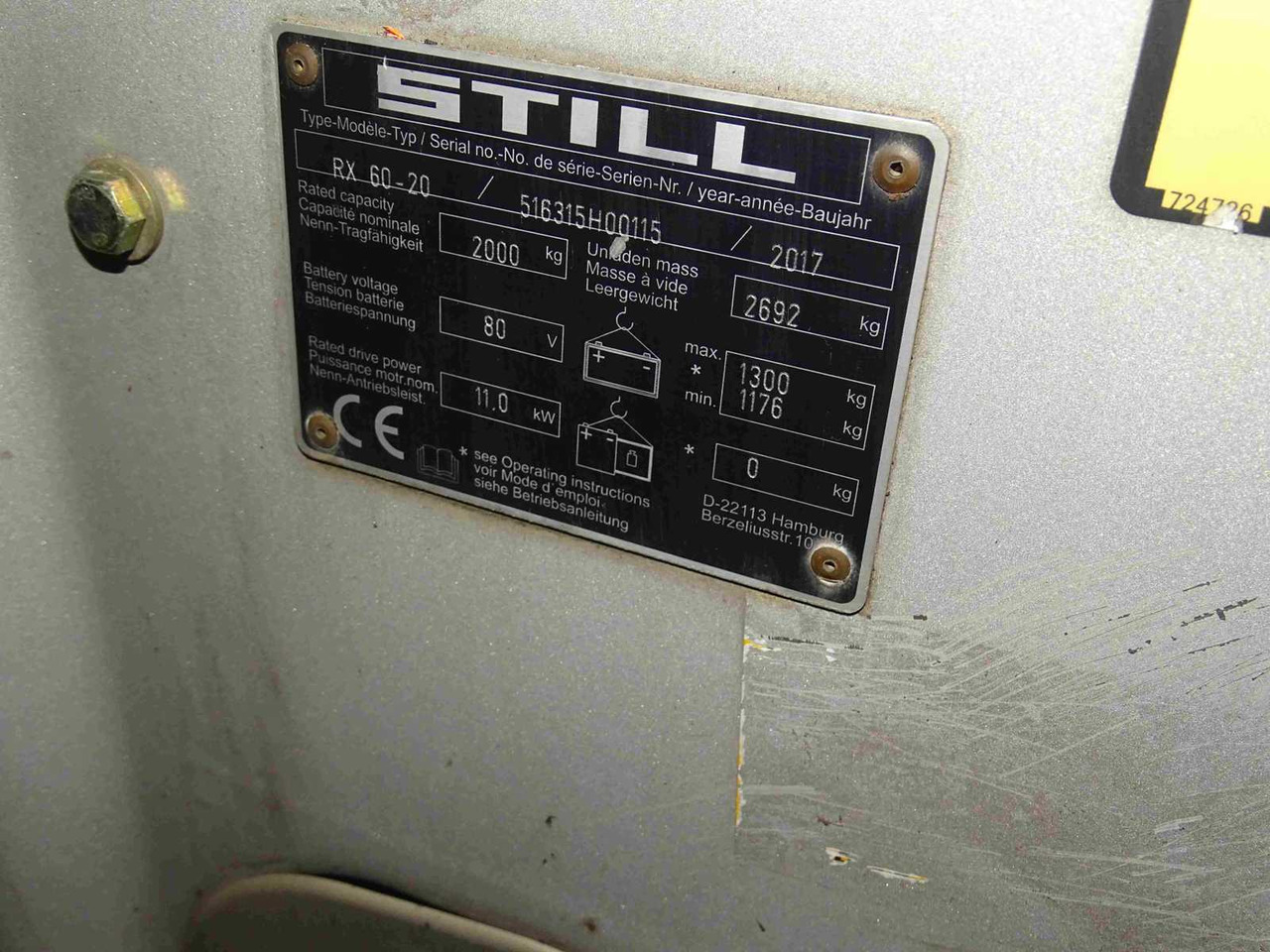 STILL RX60-20 2017 FORKLIFT - Empilhador: foto 2 STILL RX60-20 2017 FORKLIFT - Empilhador: foto 2