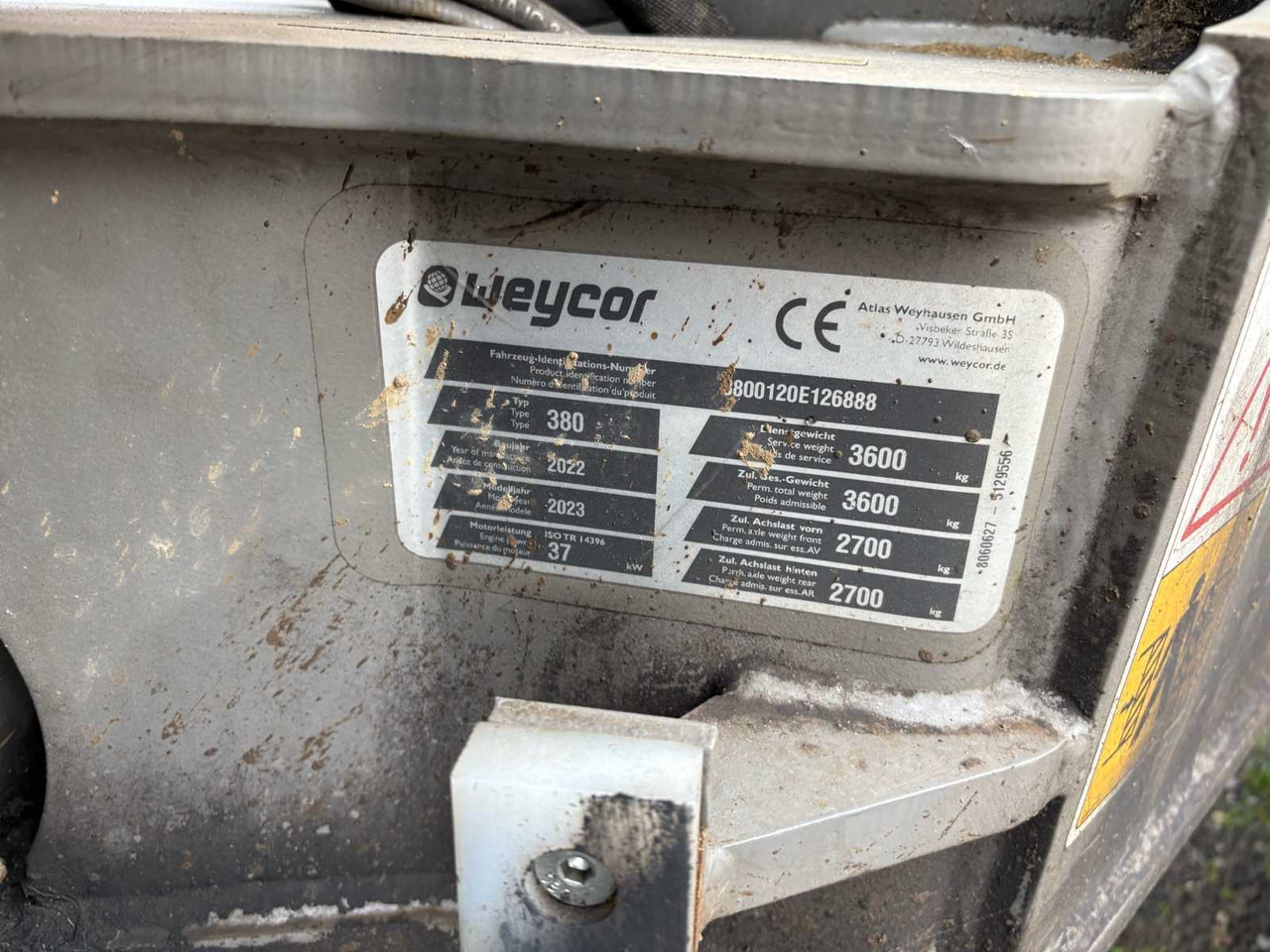 Pá carregadora de rodas WEYCOR AR 380 WHEEL LOADER FROM 2022: foto 17